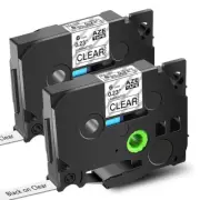 Compatible for Brother P-Touch Label Maker TZ TZe 111 Tape Cartridges Clear 2PCS