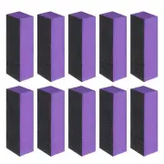 10pcs Nail Buffer Block 60/80/80 3 Sided Grit Nail File for Nail Buffing, Purple