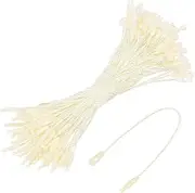 uxcell Cotton Hang Tag String Snap Lock Pins Loop Price Tag Fastener Plastic Tags Ties Beige 4.7 Inch Pack of 100