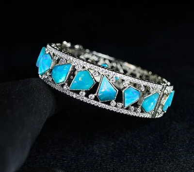 Fire Opal Tennis Bracelet For Women Natural Opal Gemstone Tennis Bracelet