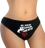 [Ebsem] Make My Day Panty Cute & Sexy Hipster Bikini Women's Funny Undies String Underwear Dirty Harry Novelty Design Panties