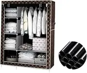 Sturdy Damp-Proof Wardrobe Organizer Portable Fabric Closet with Metal Tubes Joints