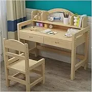 Kids Desk and Chair Set, Children Writing Desk with Drawers and Storage Shelves, Wooden Children Study Table, Suitable for Reading, Drawing and Learning (Size : 120x50x75cm)