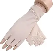 [LEIXIUSM] Women's Thin Short Ice Silk Elastic Driving Riding Touch Screen Summer Half Finger Gloves