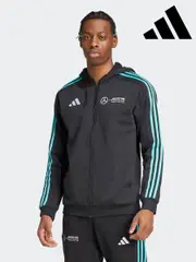 adidas Black/White Mercedes AMG Petronas Formula One Team DNA FullZip Hoodie (AT9556) | $127