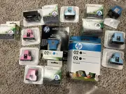 16 hp 02 & 02XL ink cartridges - blue, black. magenta 3 are OEM HP
