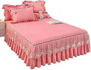Bed Valance Skirt Bed Skirt Double/Single/Queen/King Size Grey Pins Bed Cover Skirt Bedspread Valance 150/180/200CM Bed Sheet Soft and Comfortable Decoration Non-Slip Mattress Dust-Proof Cover