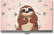 [LKHDS] Slim Aluminum Alloy Business Card Holder Cute Sloth Pocket Business Card Case Portable Business Card Wallet Business Card Holders Handheld Card Box for Women Men, style, One size, Style, One