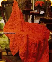 LEAF MOTIF RUG / THROW - 8ply or D.K. - COPY Afghan knitting pattern