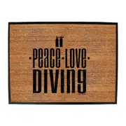 Ow Peace Love Diving - Funny Novelty Doormat Man Cave Floor mat