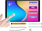 8inch DSI Touch Screen 10-Point Capacitive Touch Display, 800x1280, IPS Panel, Optical Bonding Toughened Glass Panel, Compatible with Raspberry Pi 5/4B/3B+/3B/RK3506/RK3576/ESP32-P4