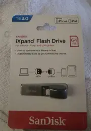 SanDisk iXpand 64GB USB 3.0 And Lightning Flash Drive For iPhone and iPad And PC