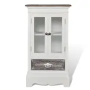 vidaXL Cabinet with 2 Doors and 1 Drawer Sideboard Storage Cabinet White MDF