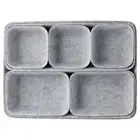 8Pcs Grey Storage Organizer Felt Pen Holder Sundries Sorting Box Office