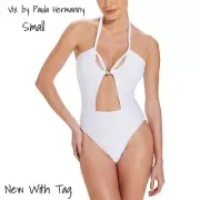 ViX by Paula Hermanny Brenda One-Piece Swimsuit White Small New With Tag