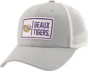 ZHATS Standard NCAA Officially Licensed Snapback Hat Big Rig Patch Gray White Defer