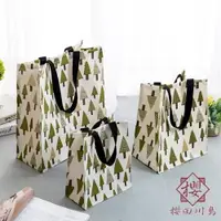在飛比找樂天市場購物網優惠-棉麻帆布包手拎折疊便當飯盒袋便攜【櫻田川島】