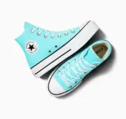 Converse Chuck Taylor All Star Lift Hi Platform Shoes Cyan Blue Women's Size 7.5