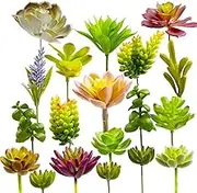 19 Pcs Artificial Succulent Plants Artificial Mini Fake Plant for Lotus Landscape Decorative Garden Arrangement Decor
