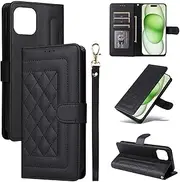 Compatible with Oppo A96 4G / A76 4G Cover,Compatible with Oppo A36 4G / K10 4G Wallet Flip Kickstand Magnetic Closure Black