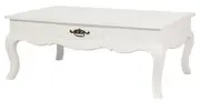 French Provincial 2 Drawer Coffee Table (White)