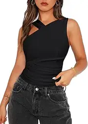 [TYSSEDAL] Women's Sleeveless Cheetah Print Top Halter Ruched Mesh Leopard Print Going Out Tops for Women Streetwear Bodysuit Top