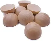Unfinished Split Wood Balls 20 Pcs 2 Inch Diameters Half Wooden Hemispheres for DIY Projects Kids Arts and Craft Supplies