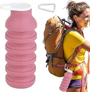 Foldable Cup - Silicone Coffee Cup - 600ml Portable Food Grade Silicone Water Bottle with Lids for Airplane Camping Travel Bike Walking Outdoor Jogging Hiking Cycling