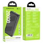 BOROFONE (BJ27A) 20000mAh Charging 4 Ports (2 USB + 1 Type +1 Micro USB) Portable Power Bank (Black)
