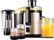 Slow Masticating Juicer Extractor Wide Mouth Cold Press Juicer Machine Juice Fountain High Juice Yield for Fruits, Vegetables, Baby Food & Smoothies