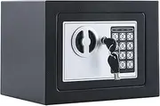 MLJ 0.23 Cu ft Safe,Small Safe Box for with Code and Keys,Mini Home Safes for Money,with Digital Electronic Security Keypad Lock Box for Personal Items for Home Office Hotel(Black)