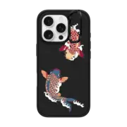 iPhone 16 Pro Impact Ring Stand Case MagSafe Compatible koi fish Japanese tattoo style transparent pattern