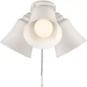 Williamson 3-Light Brushed Nickel Ceiling Fan Shades LED with Light Kit