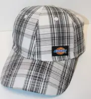 Dickies mens skater work school white plaid one size fits most flexfit hat new