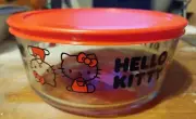 Pyrex Hello Kitty 7-Cup Glass Storage Bowl with Red Plastic Lid