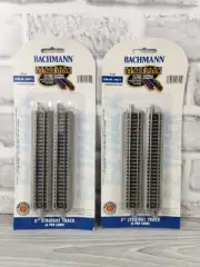 BACHMANN N SCALE EX TRACK 44811 NICKEL SILVER RAILS-5” STRAIGHT, 2 Packs-NEW