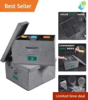 Practical VHS Tape Storage Container with Cationic Fabric - 2 Boxes Included