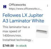 NEW! $749+ Fellowes LX Jupiter Laminator A3 Laminating Machine White FREEPOST A1