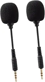 TINEASUR 2pcs Mini Detachable Mic Noise Canceling Laptop Mics for Headset Mic for Gaming Mic Lapel Boom Mic Copper Black
