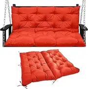 2-3 Seater Swing Replacement Seat Cushions Thicken 5"Swing Chair Pads for Garden Patio Swing Washable Swing Replacement Cushions for Outdoor Furnitur with Backrest (Color : Orange, Size : 40in*40in