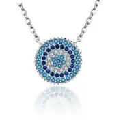 Sterling Silver Evil Eye Pendant Necklace – Dainty Protection Charm
