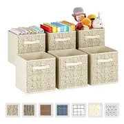 6 Pack Fabric Storage Cubes with Handle, Foldable 13x13x15 Inch Cube Storage