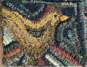 MUSTARD CHICKEN ~ MY PRIMITIVE THINGS COLLECTION ~ LINEN RUG PATTERN