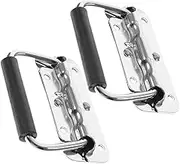 2pcs Heavy Duty Chest Handles with Rubber Grip Pull Handle for Toolboxes Industrial Equipment Cases Comfortable Design Space-Saving