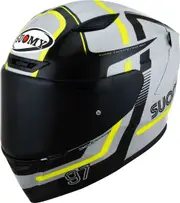 Suomy Track-1 Ninety Seven, full face helmet , color: Light Grey/Yellow/Black , size: S