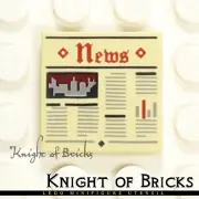 LEGO Minifigure TAN Utensil Newspaper News