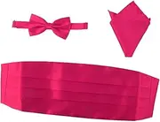 [TOGEVAL] 3pcs Men's Satin Bow Tie Ties for Men Mens Ties Tuxedo Cummerbund for Men Gold Bowtie Belt Bridge for Men Black Bowtie Gold Accessories Blue Bowtie Pocket Square Multicolor Man