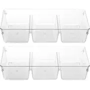 2PK Boxsweden Crystal Storage Tray Organiser BPA Free Plastic Container Clear