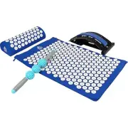 Acupressure Mat and Pillow Set with 4-Level Back Stretcher and Spike Muscle Roll