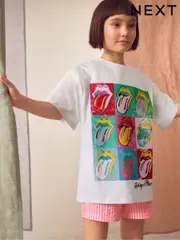 White Oversized Rolling Stones Band License T-Shirt (3-16yrs) (AK4804) | $39 - $50